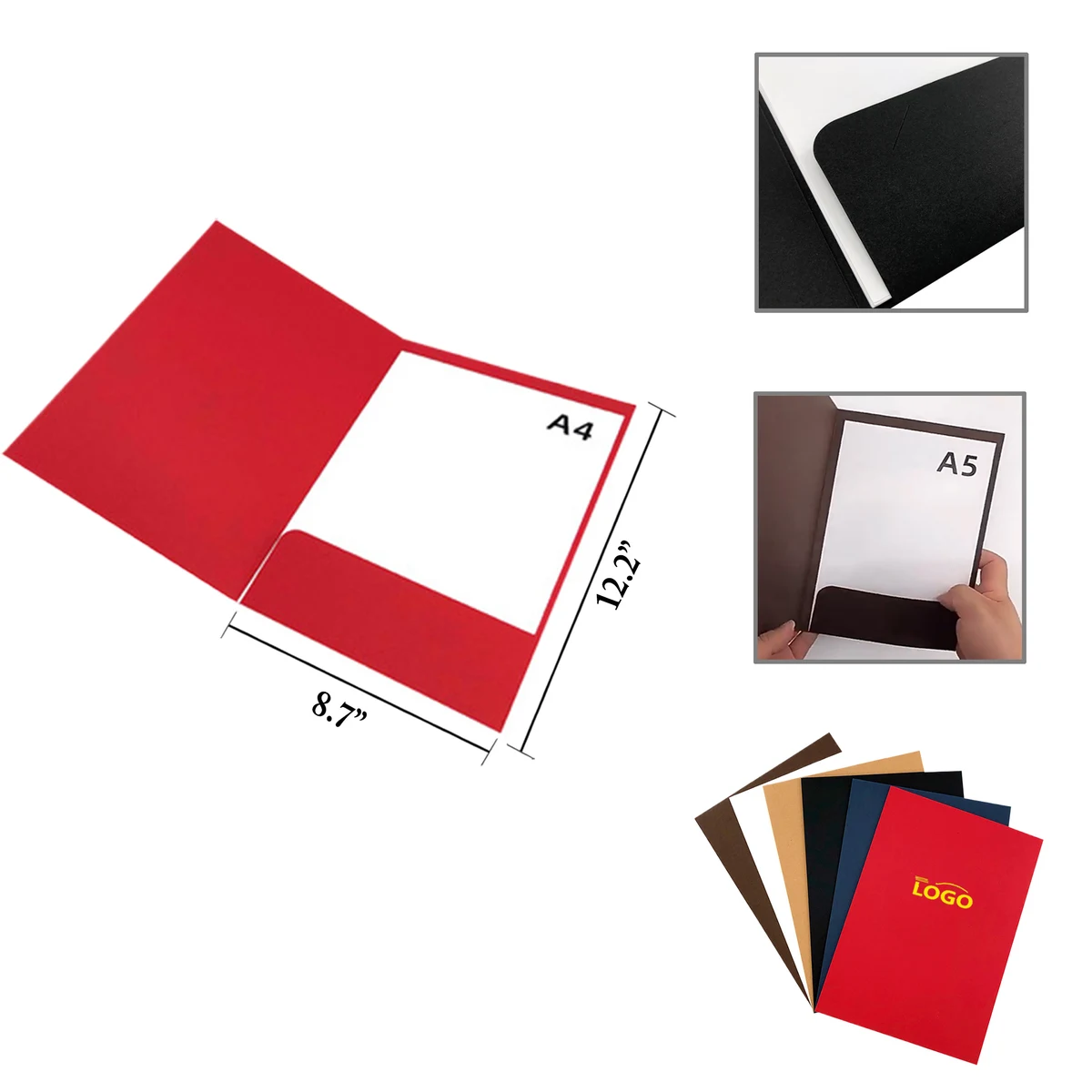 MOQ50 Custom Paper Folders with Card Insertion Envelopes 1