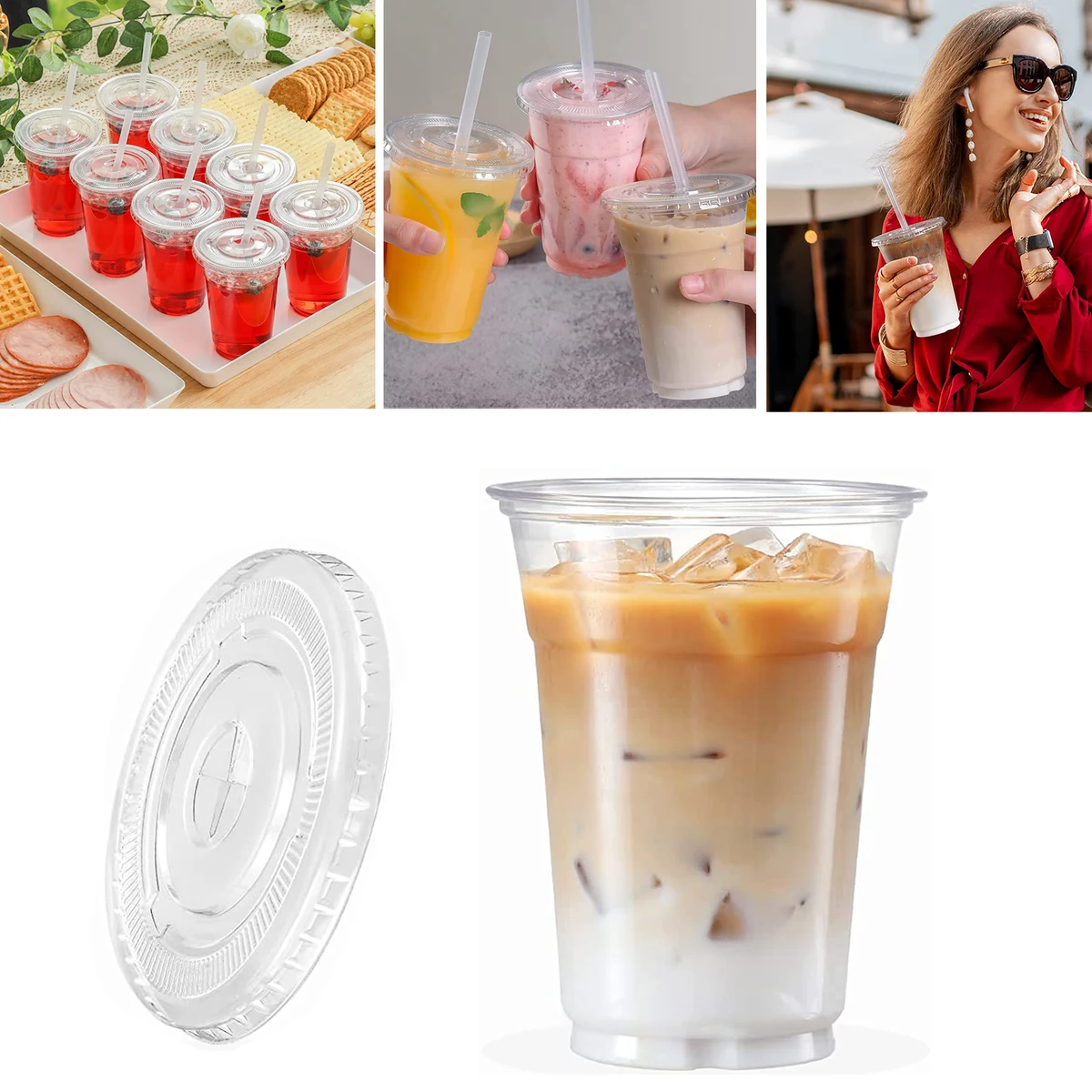 Plastic Cup with Lid and Straw 1