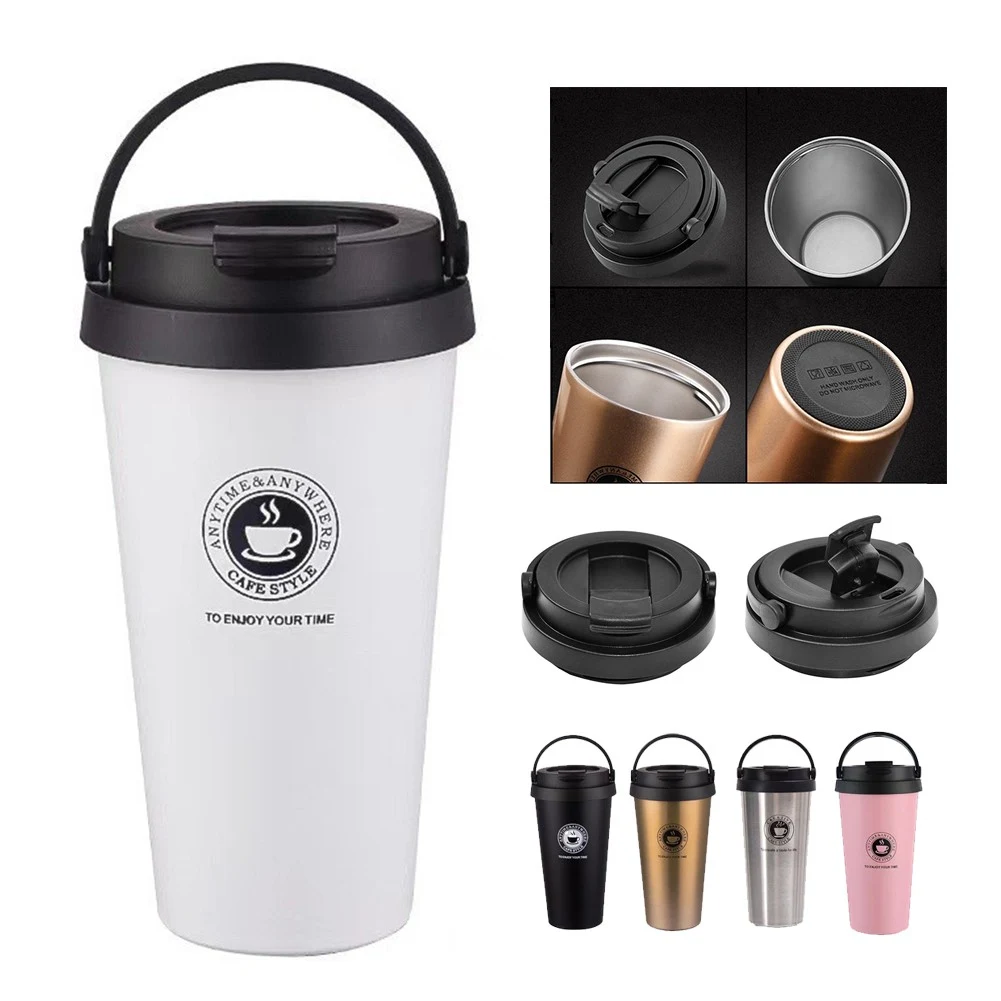 16 OZ Insulated Coffee Mug With Leakproof Lid & Handle 1