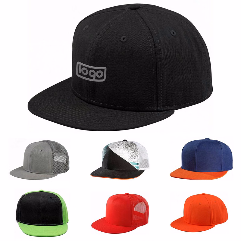 Custom Adjustable Sun Protection Flat Brim Baseball Cap