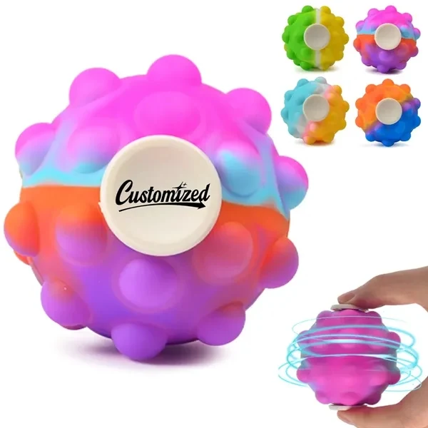 Custom Bumpy Silicone Fidget Spinner Ball with Pop Texture — Sensory Stress Relief Toy 1