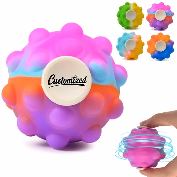 Custom Bumpy Silicone Fidget Spinner Ball with Pop Texture — Sensory Stress Relief Toy