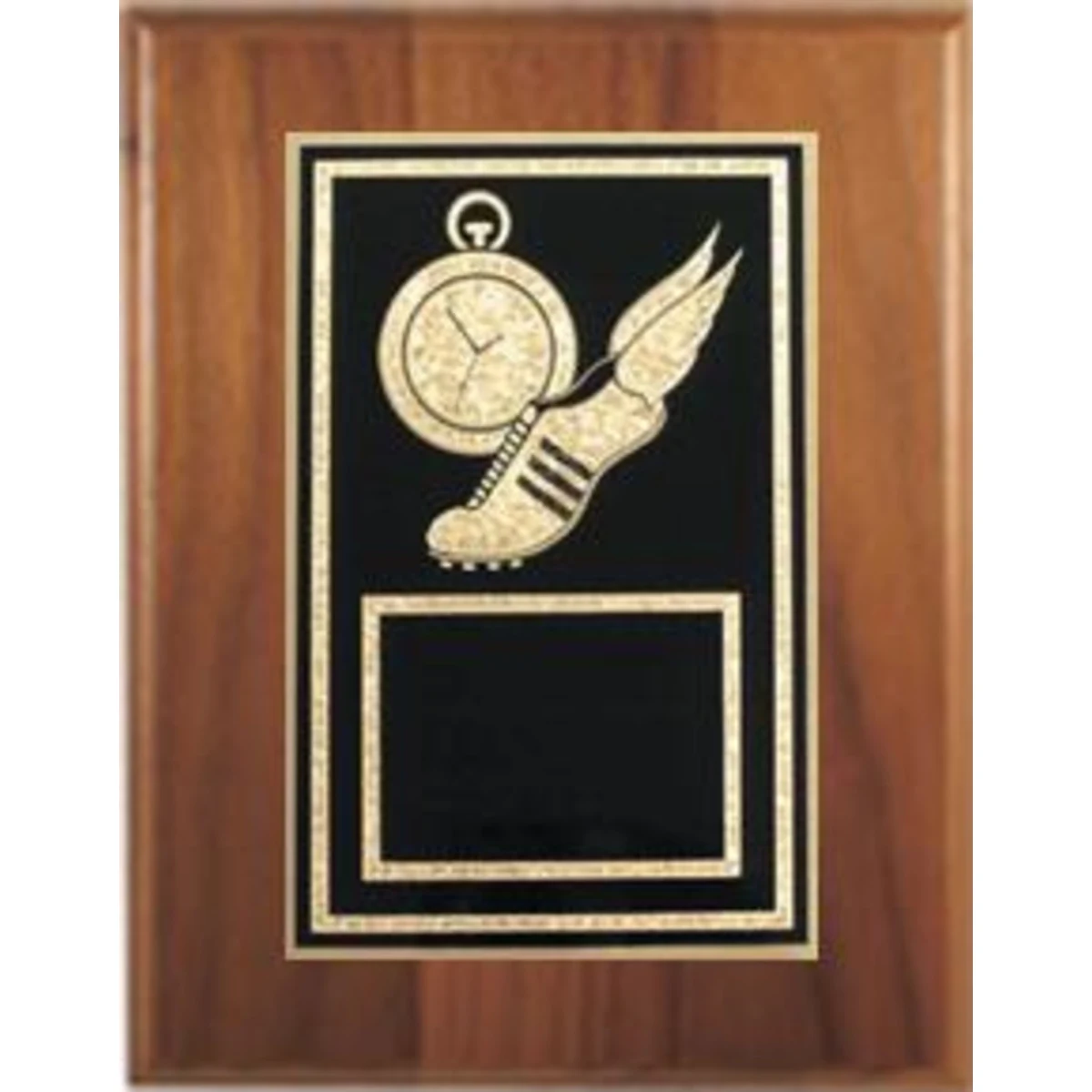 6" x 8" Cherry Finish Plaque with a Track Plate 1