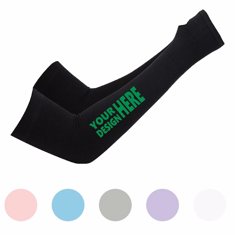 Finger Hole Ice Silk Cooling Arm Sleeves