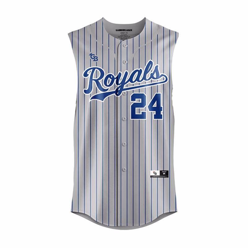 Sleeveless Button-Down Baseball Jerseys