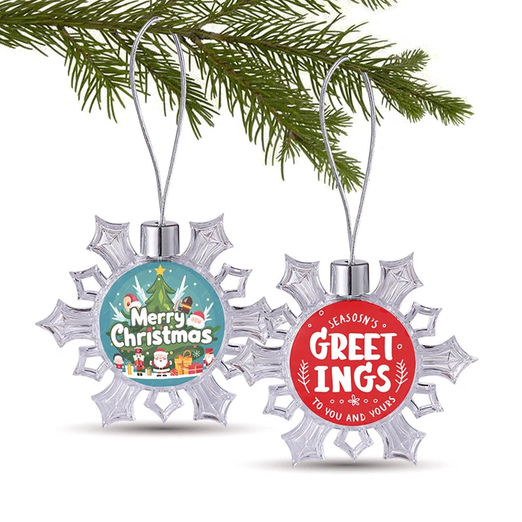 Free Shipping 3" Clear Snowflake Full Color Aluminum Sheet Ornament 1