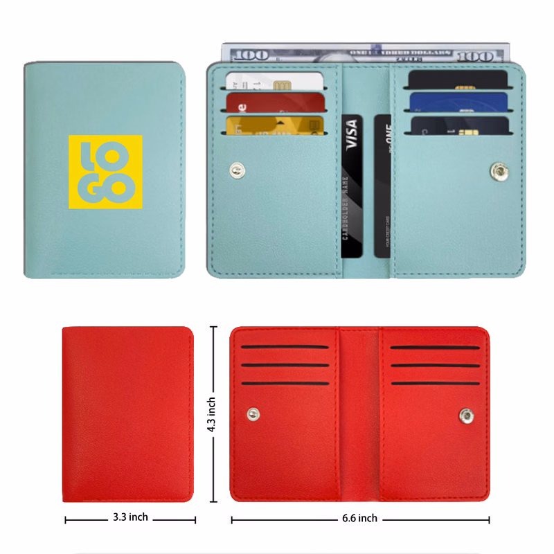 Compact 9-Slot PU Card Holder