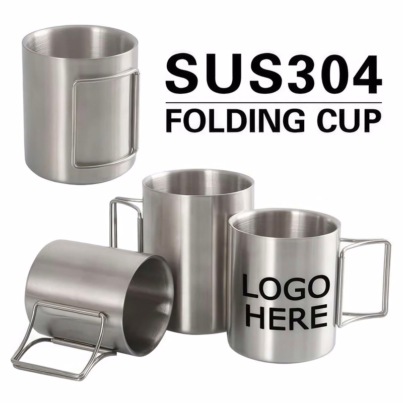 Camping Coffee Cup With Folding Handle