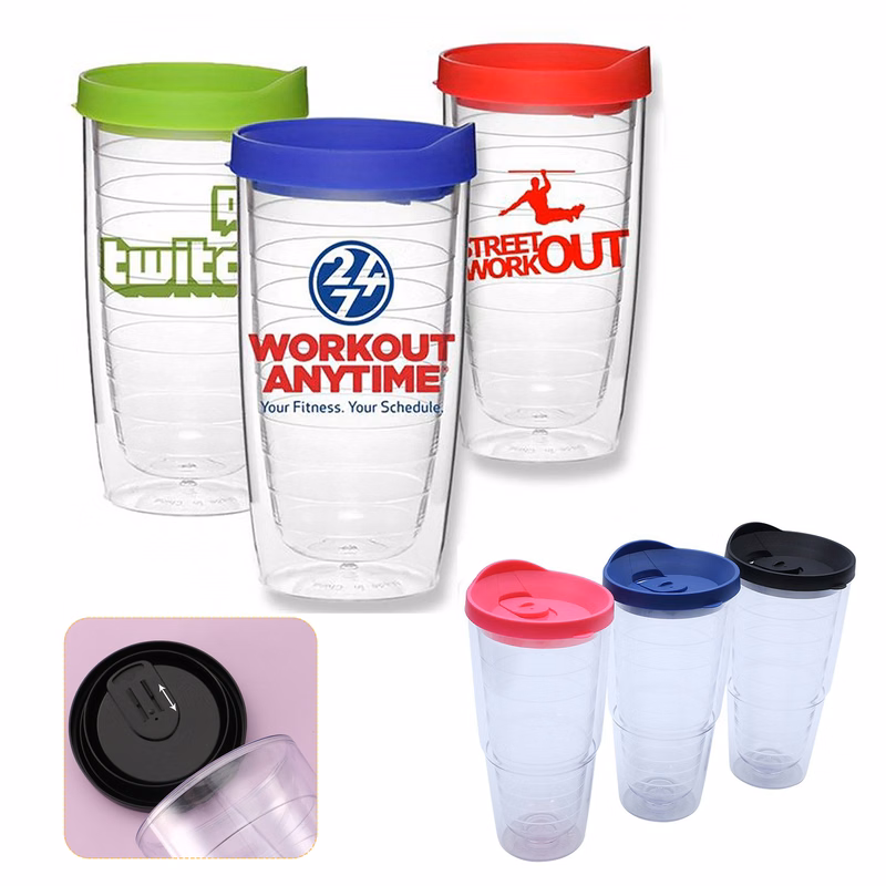 Double Layer Threaded Inner Plastic Water Cup