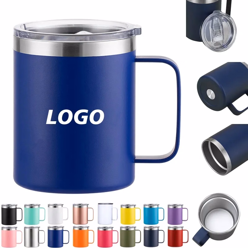 12 oz Stainless Steel Coffee Travel Mug with Lid and Handle