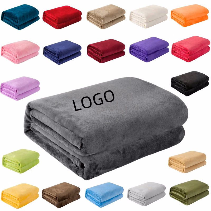 Classic Solid Color Flannel Thin Blanket