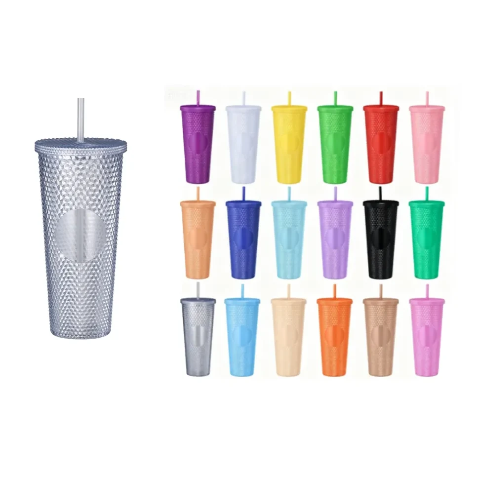 Large-Capacity Plastic Cup with Straw 1