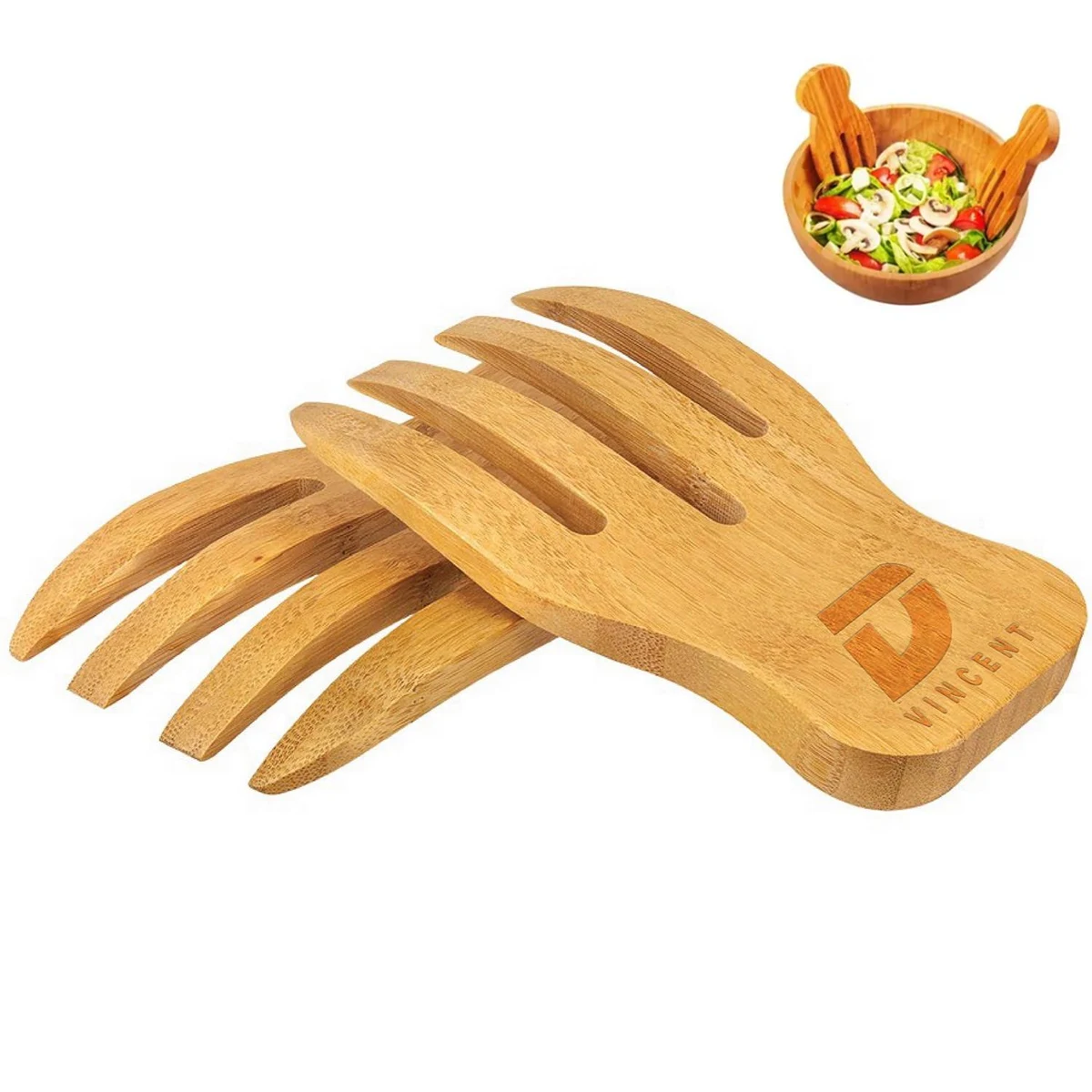 Wooden Salad Hands Set 1