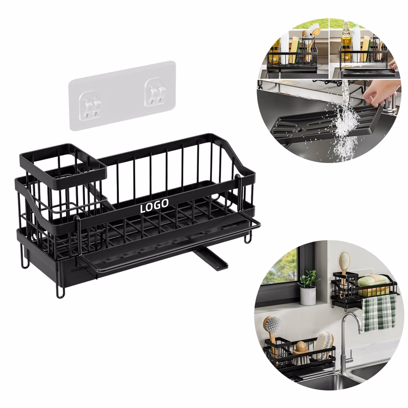 Kitchen Sink Box Organizer With High Brush Holder