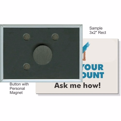 Personal Magnet 3 X 2 Inch Rectangular Button