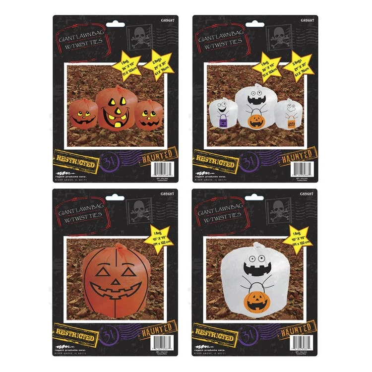 Halloween Lawn Bag Decorations - Large Assorted Designs 1