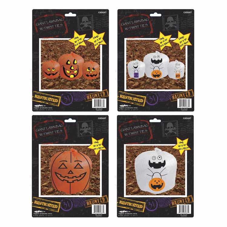 Halloween Lawn Bag Decorations - Large Assorted Designs