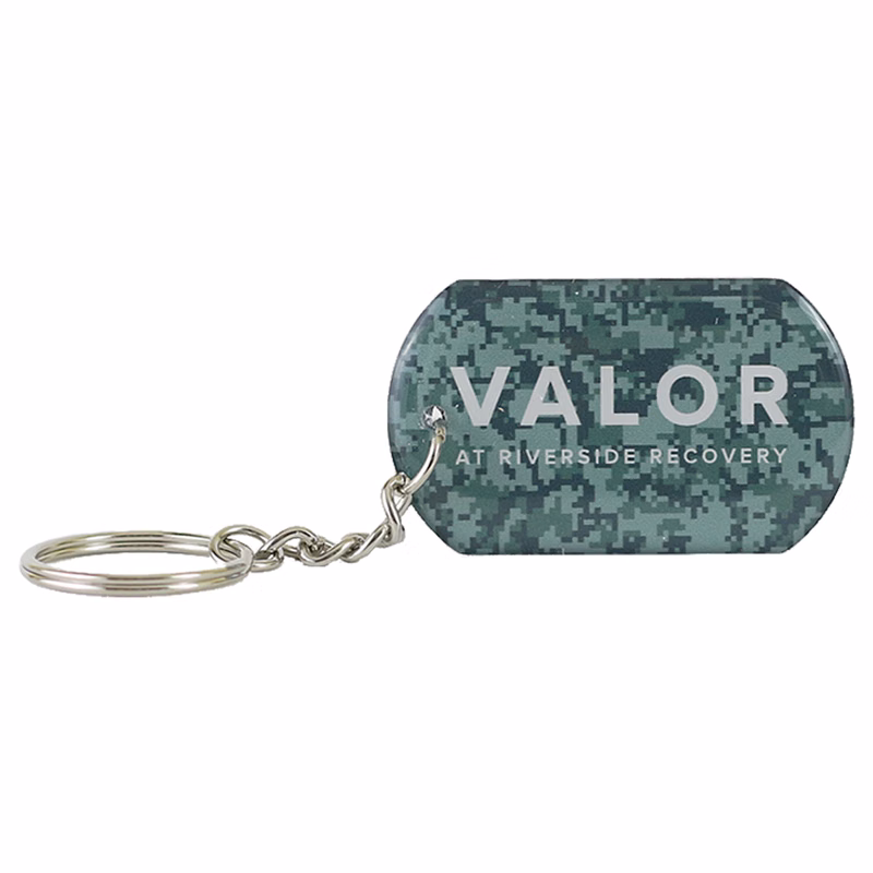 Dog Tag pendant on Key Chain (Single Sided)