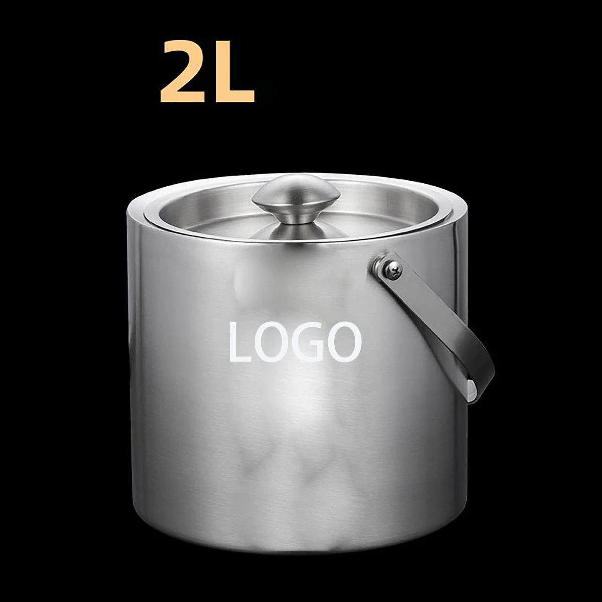 Double Walled Silver Ice Bucket for Party/Home/Event/Gatherings/Restaurants---5.91WX6.42H Inches 1