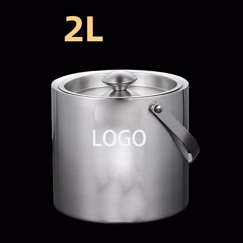 Double Walled Silver Ice Bucket for Party/Home/Event/Gatherings/Restaurants---5.91WX6.42H Inches