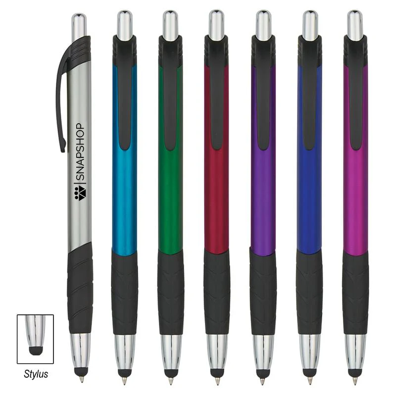 Sleek Plunger Action Pen with Stylus 1