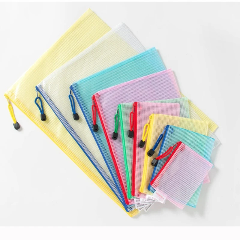 Plastic Mesh Bag/Document Bag with Zip 1