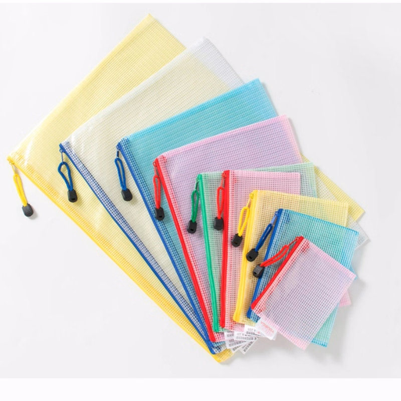 Plastic Mesh Bag/Document Bag with Zip