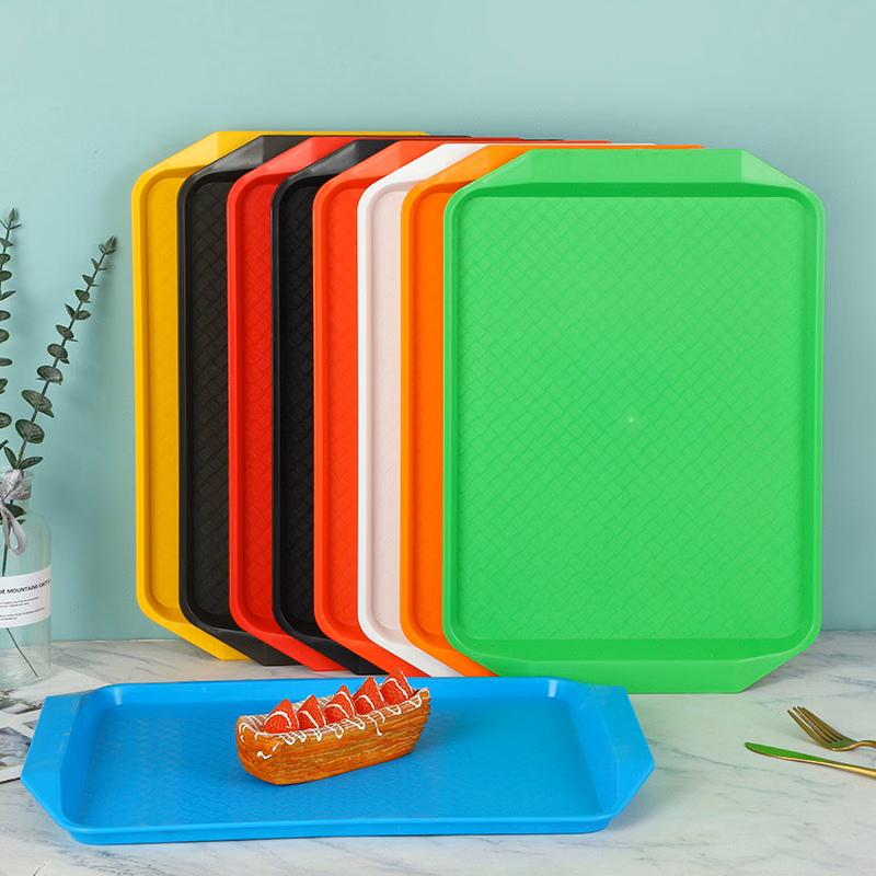 Plastic Restaurant Toddler Fast Food Serving Tray For Eating