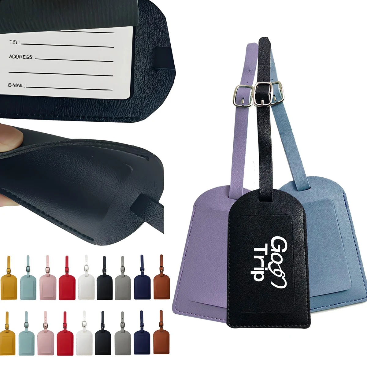 Thick Leather Luggage Tag 1