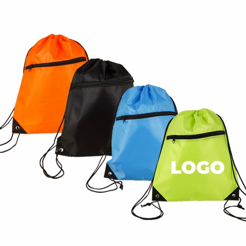Zippered Drawstring Bag