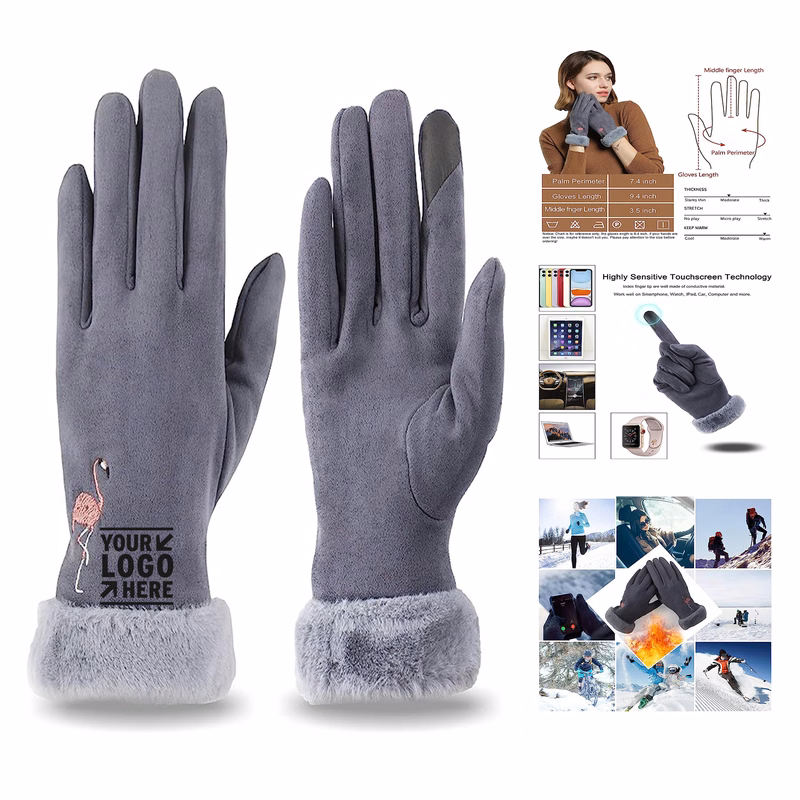Thermal Soft Lining Elastic Cuff Texting Gloves