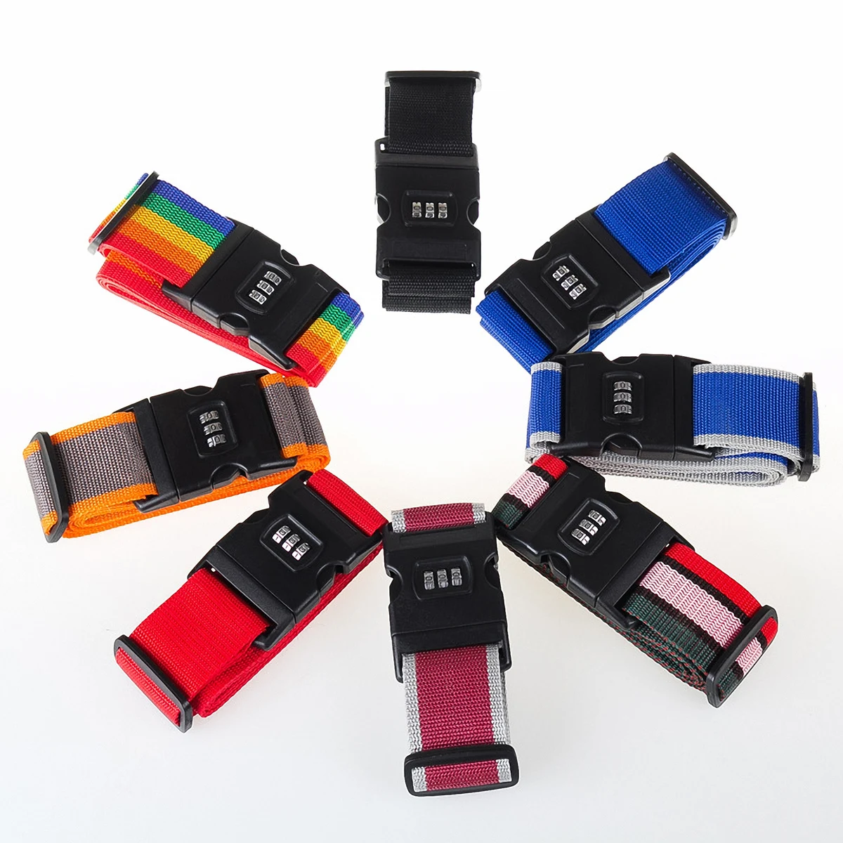 3-Digit Lock Polyester Luggage Strap 1