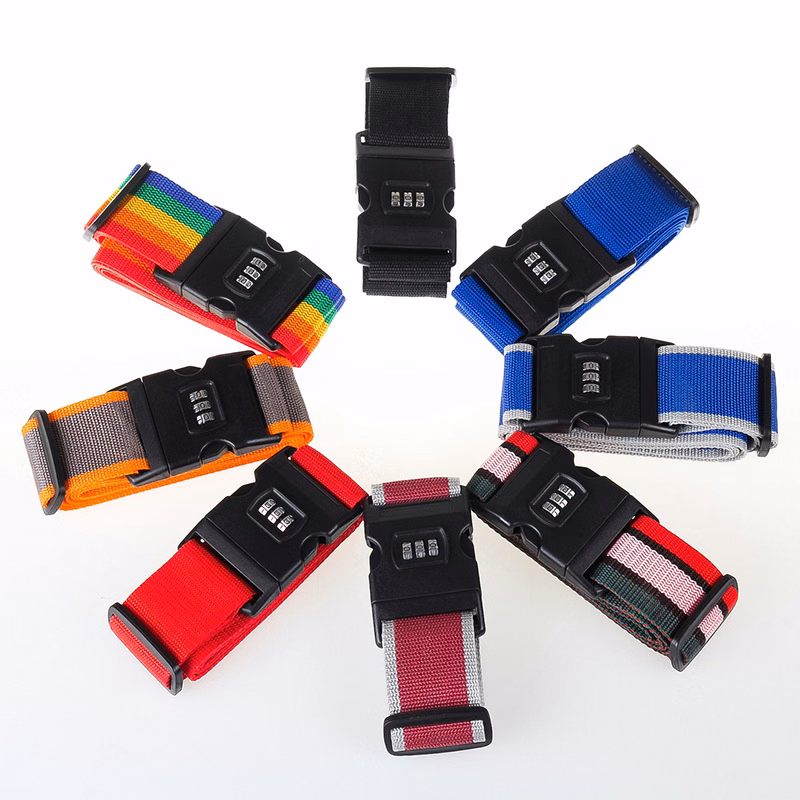 3-Digit Lock Polyester Luggage Strap