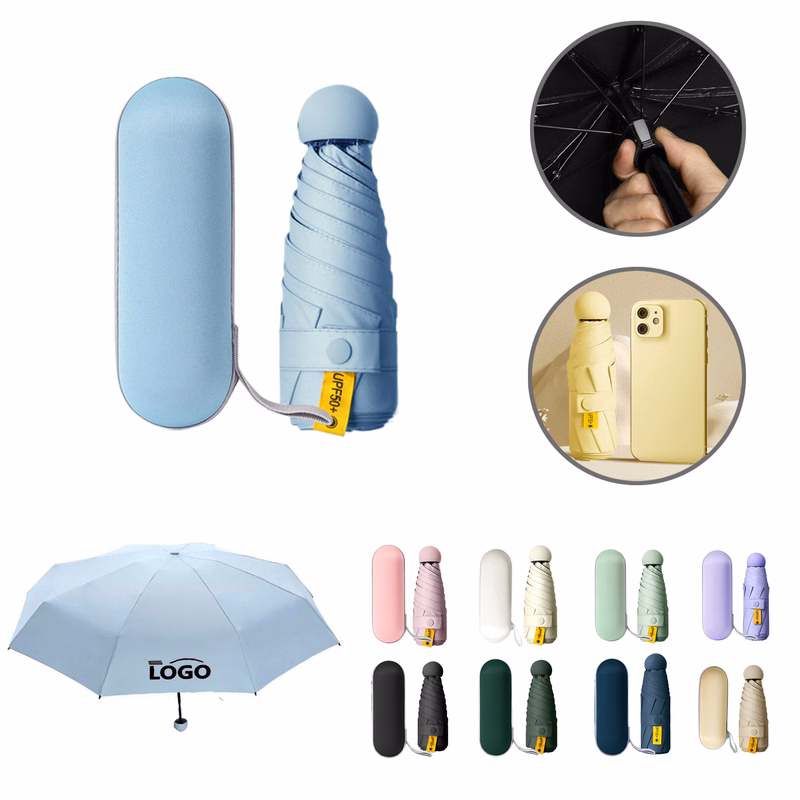 MOQ10 Compact Mini Capsule Umbrella For Sun And Rain