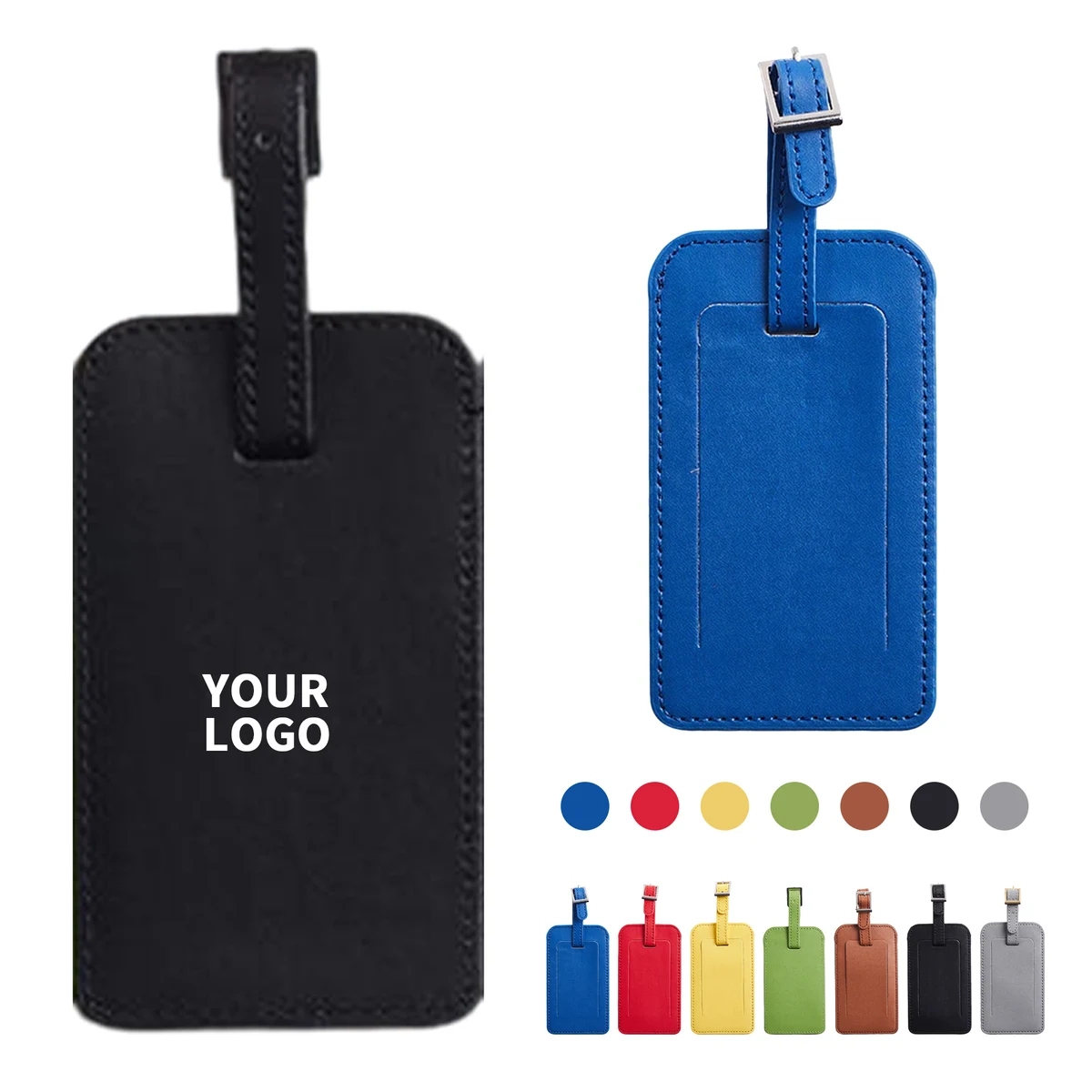 Grain Pattern Leather Travel Bag Tag 1
