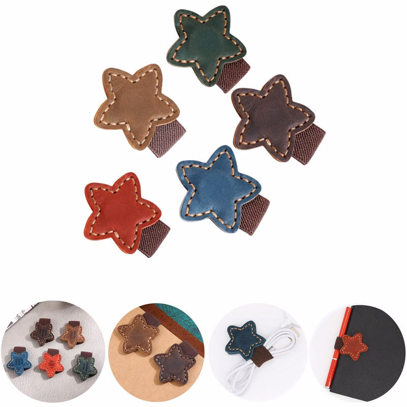 Magnetic Star Leather Bookmark