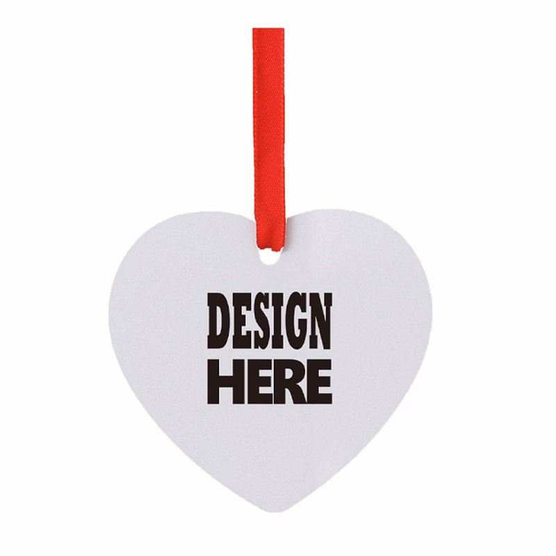 MOQ50 Personalized Heart-Shaped Aluminum Christmas Ornament