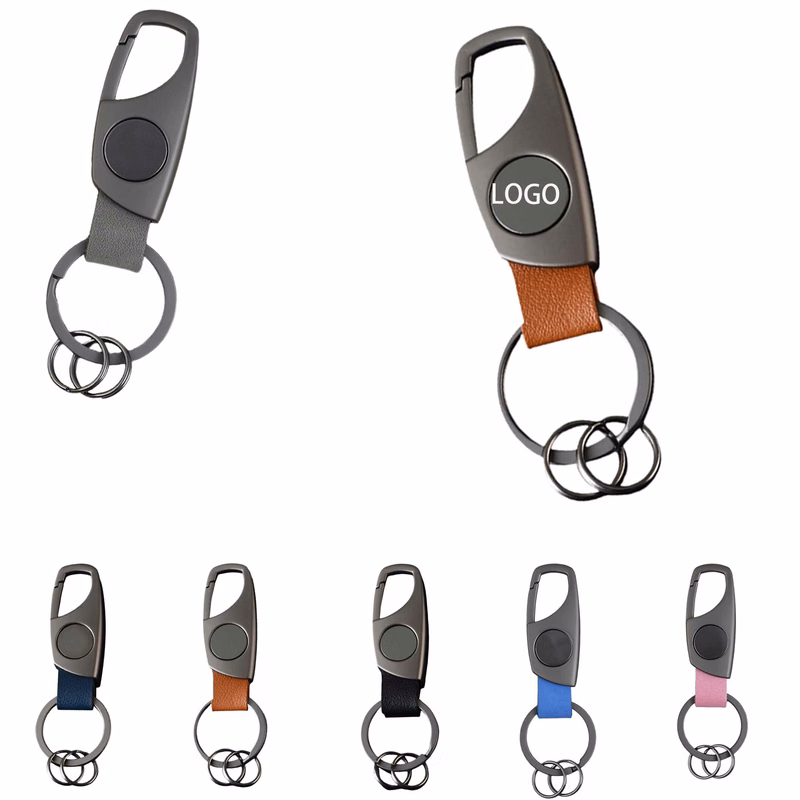 Stainless Steel Leather Keychain