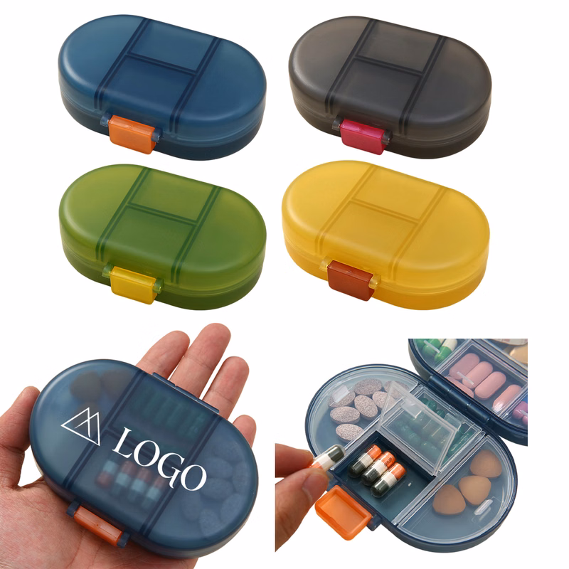 Stand-Alone 8-Compartment Portable Pill Case