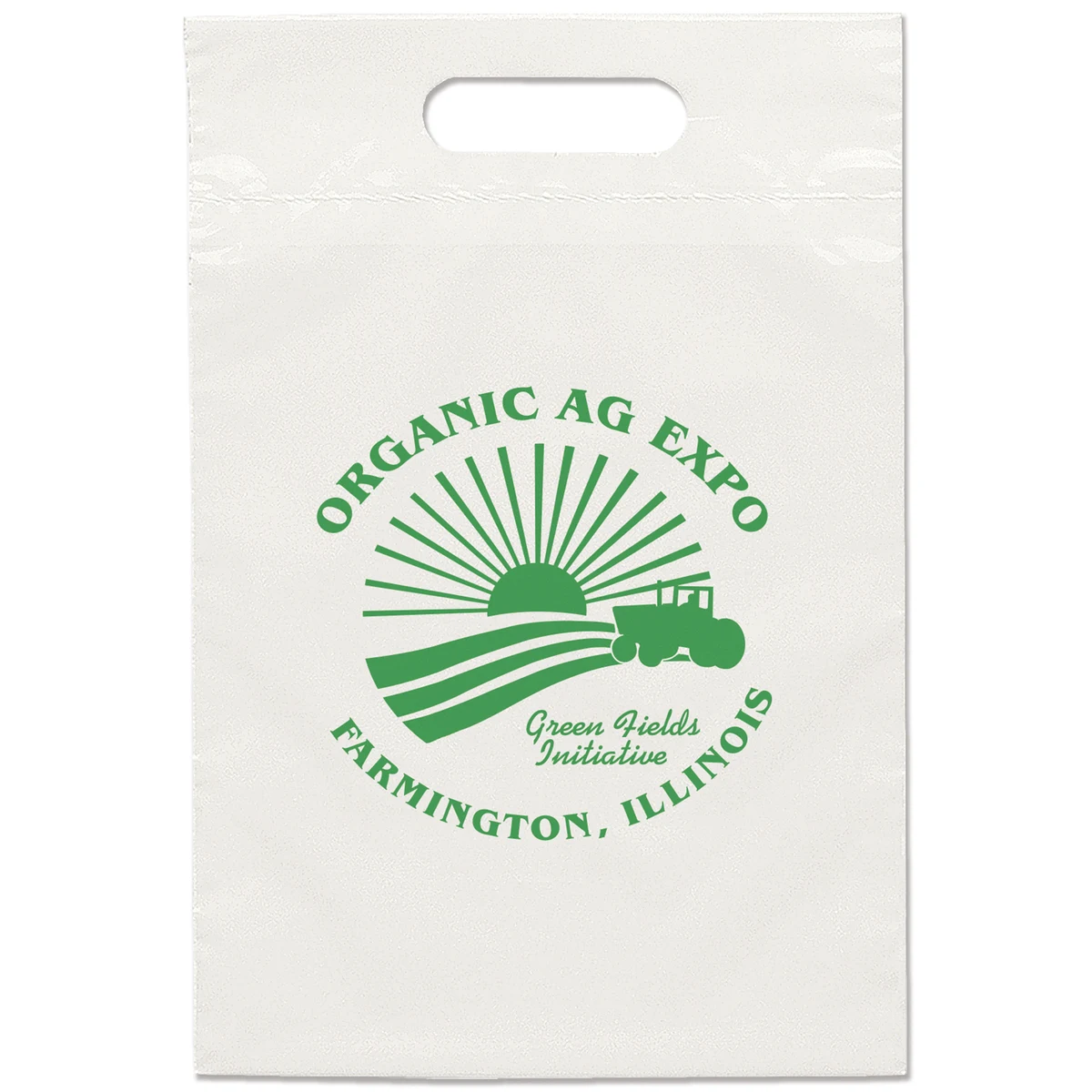Eco Die Cut Handle Bag - 9 1/2W x 14H - Flexo Ink Print 1