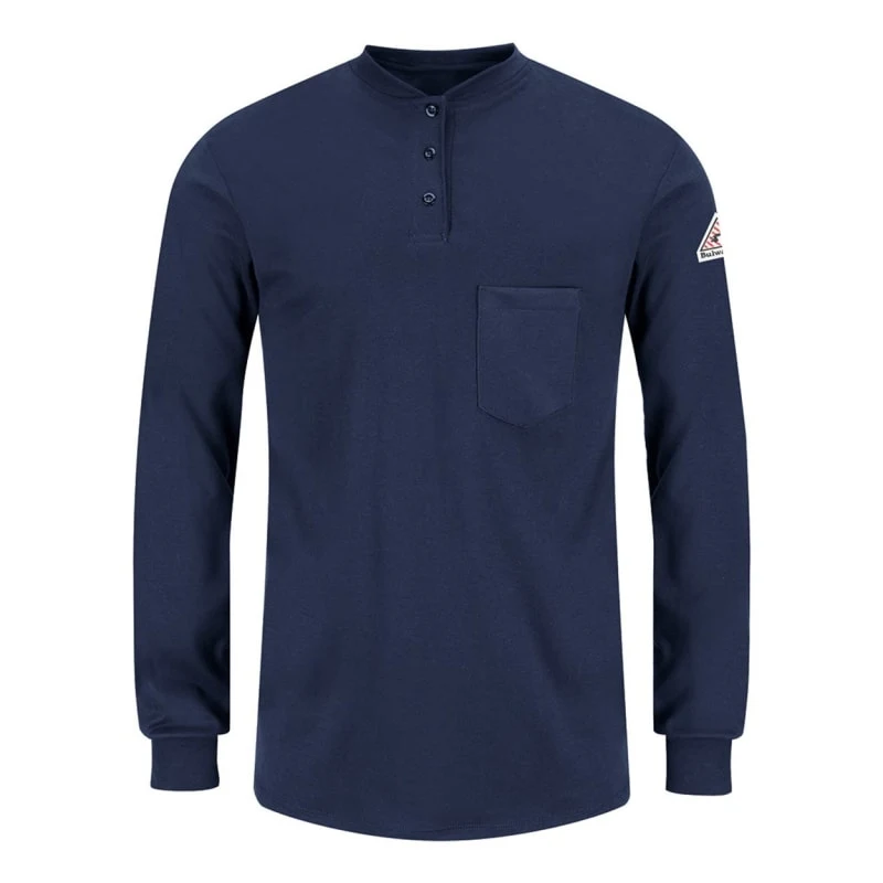 Bulwark Women's Long Sleeve Tagless Henley Shirt - SEL3 1