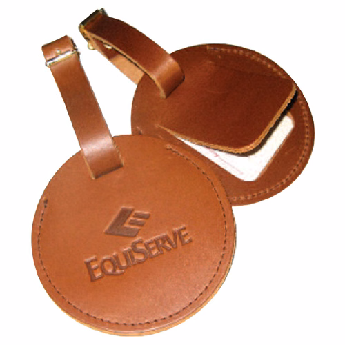 Round Leather Bag ID Tag