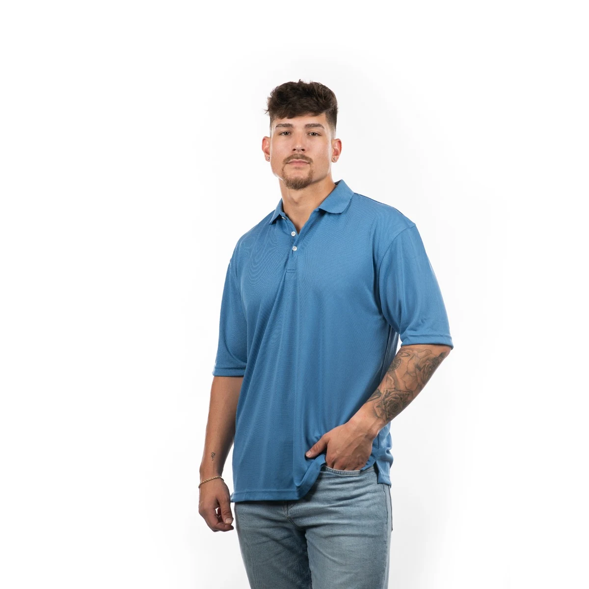 Men's Moisture Wicking VAPR Mesh Knit Polo Shirt 1