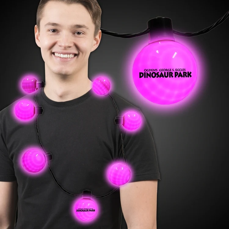Pink LED Ball Necklace 1