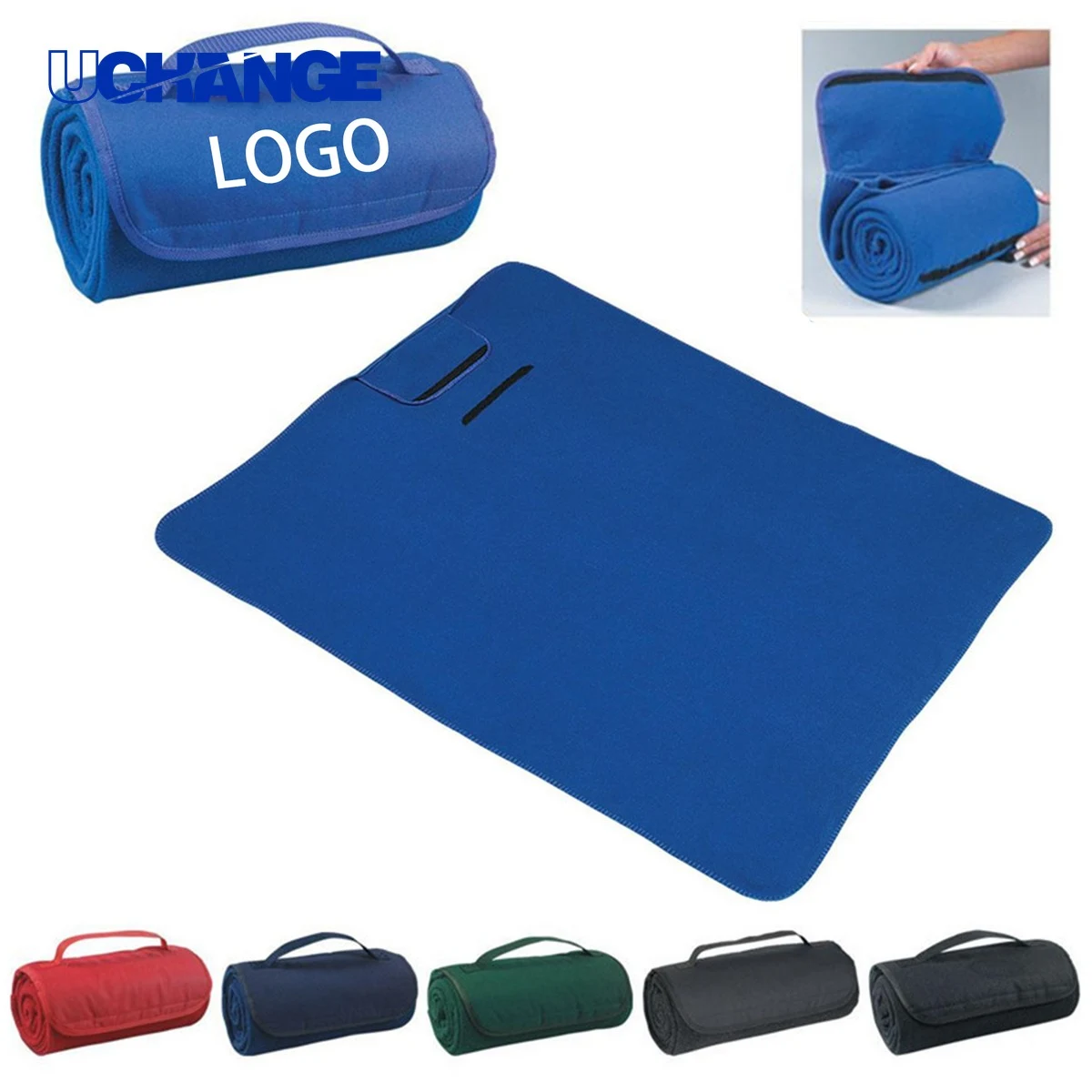 Roll Up Fleece Travel Picnic Blanket 1