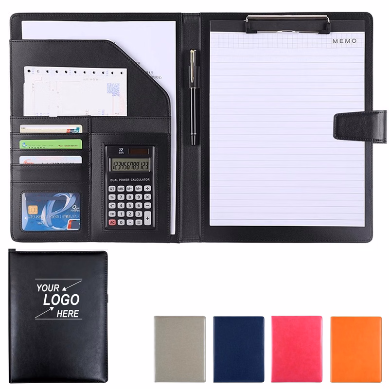 Leather Portfolio Organizer with Notepad Holder