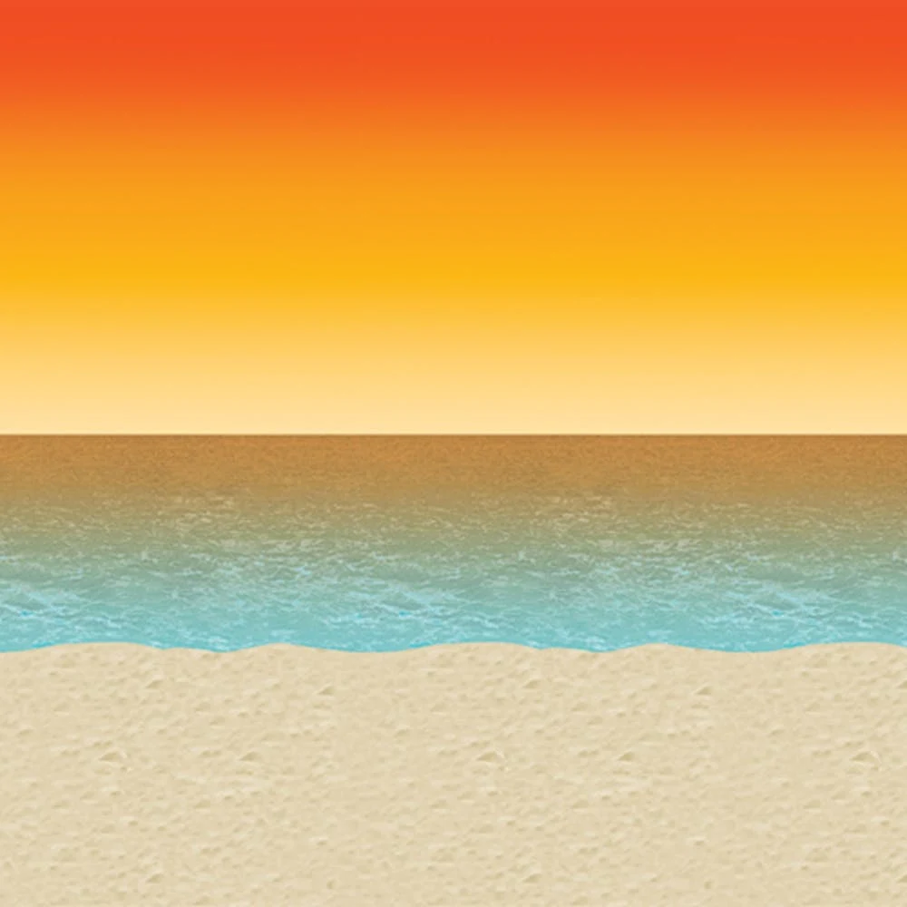 Luau Sunset Backdrops - 4' x 30' 1