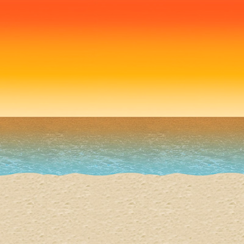 Luau Sunset Backdrops - 4' x 30'