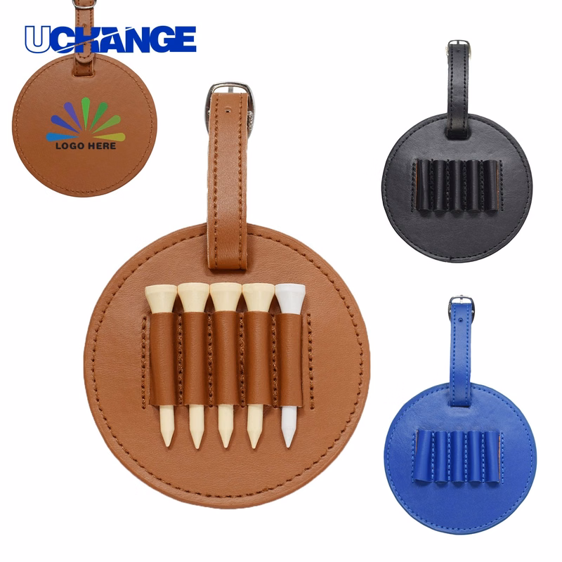 Golf Tee Outdoor Leather Pouch for Storage