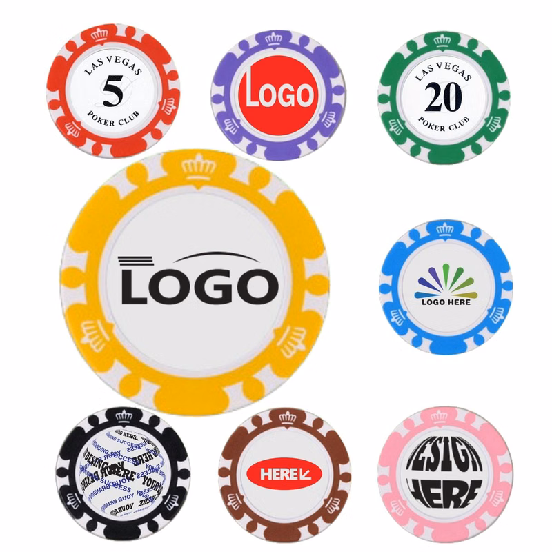 Custom Logo Clay Texture Plastic Poker Chips Casino Game Set